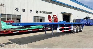 Heavy Duty 3 Axle 40 Ft Flatbed Trailer Will Send to Congo