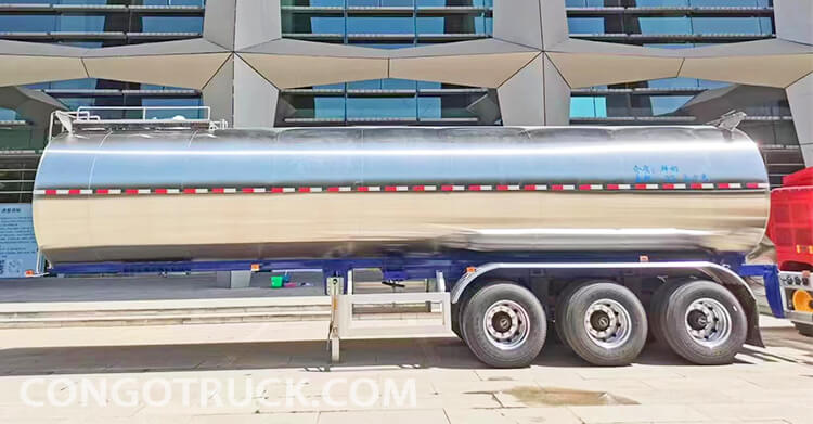 Milk Transport Stainless Steel Tanker Trailer for Sale in DR Congo