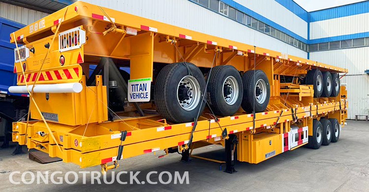 3 Axle 40 Ft Flatbed Truck Trailer for Sale in Kinshasa Congo