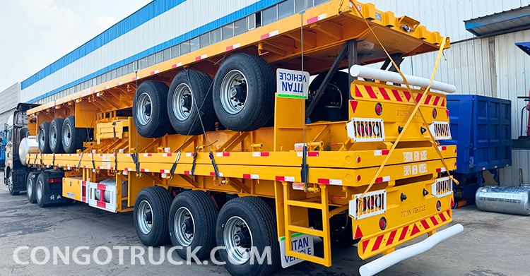 3 Axle 40 Ft Flatbed Truck Trailer for Sale in Kinshasa Congo