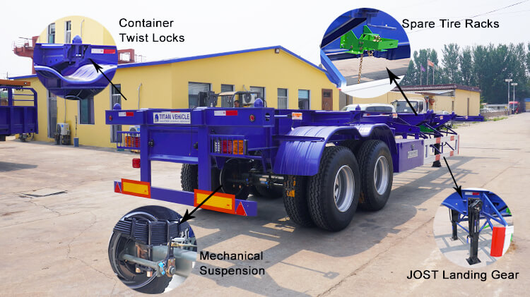 Skeletal Trailer for Sale in Congo | Container Chassis for Sale in Congo