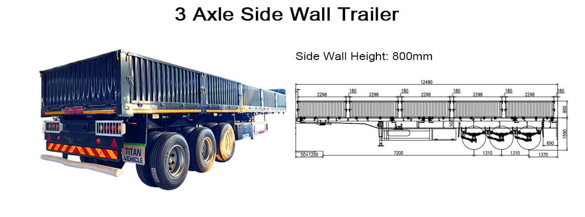 Side Wall Trailer in Congo | Drop Side Trailer for Sale in Congo