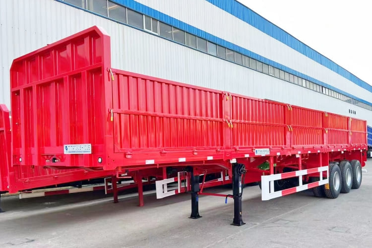 China 50 Ton Bulk Cargo Side Wall Flatbed Semi Trailer for Sale in Congo 