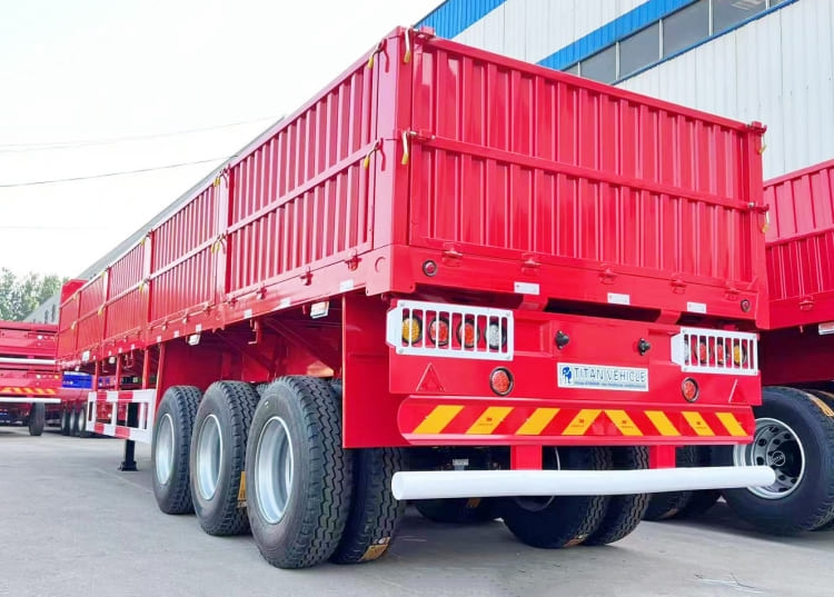China 50 Ton Bulk Cargo Side Wall Flatbed Semi Trailer for Sale in Congo 