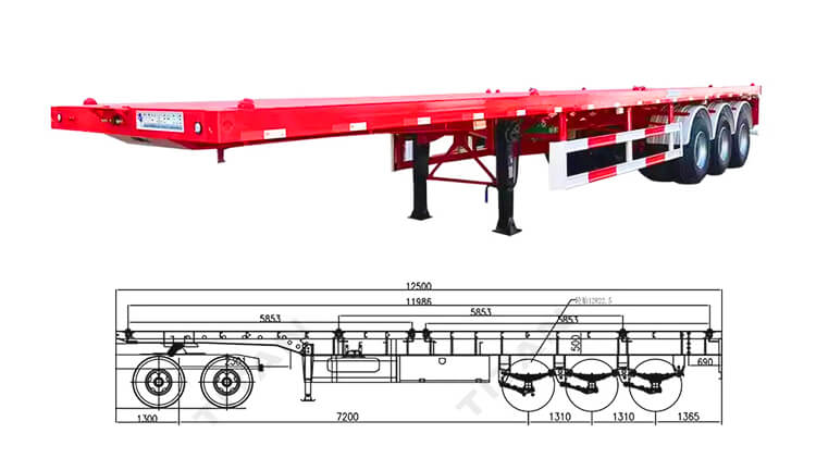 Flatbed Container Trailer | 3 Axle Flatbed Trailer for Sale in Congo
