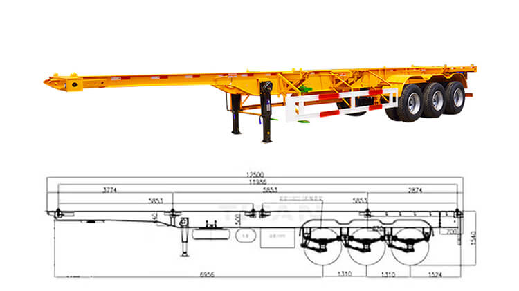 Tri Axle Skeletal Trailer - Skeletal Container Trailer for Sale in Congo