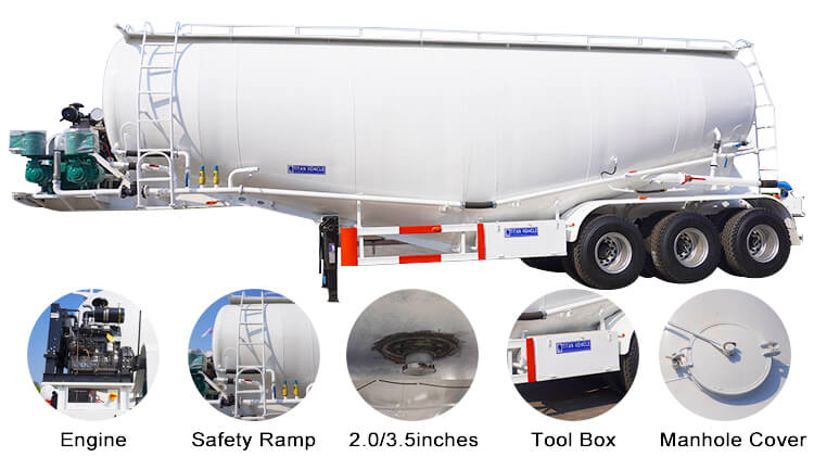 45cbm Bulk Cement Tank Semi Trailer | Bulk Cement Tank Trailer for Sale in Congo