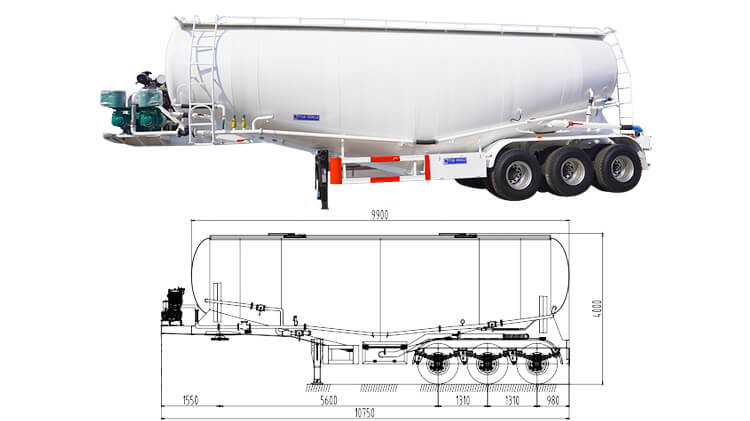 45cbm Bulk Cement Tank Semi Trailer | Bulk Cement Tank Trailer for Sale in Congo