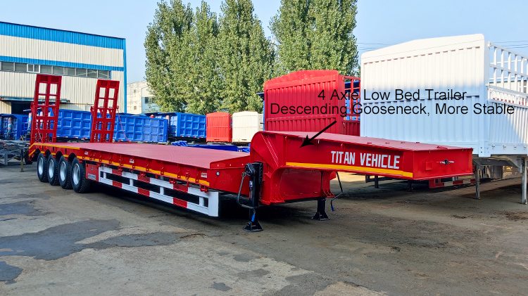 4 Axle Low Loader Truck - 100 Ton Lowbed Trailer Truck for Sale in Congo