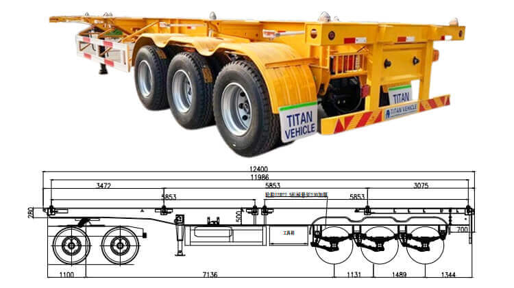 3 Axle Intermodal Chassis | Container Chassis Price in Congo