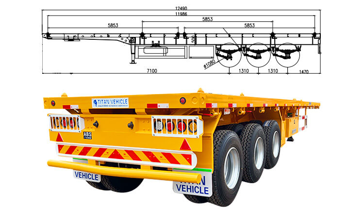 40 Ft Flatbed Trailer Sizes | 40 Feet Flatbed Semi Trailer