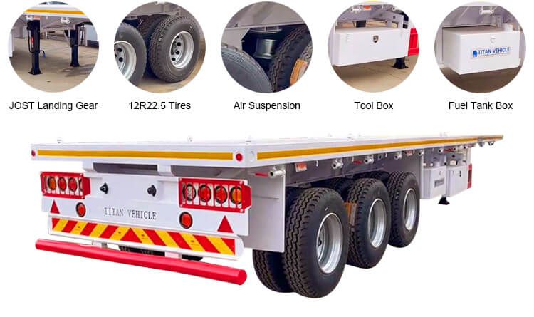 Flatbed Container Trailer | Flatbed Tri Axle Trailer for Sale in Congo
