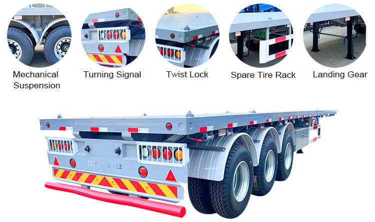 Tri Axle Flatbed Semi Trailer | 40 Ft Flatbed Semi Trailer for Sale in Congo