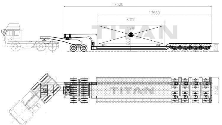 4 Line 8 Axle Low Drop Deck Semi Trailer for Sale in Zimbabwe Bulawayo
