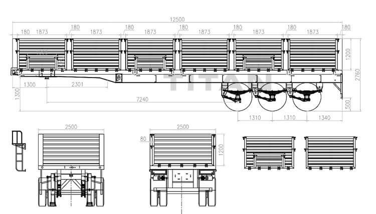 3 Axle Sidewall Trailer Price for Sale in Zimbabwe Harare