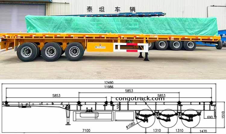 Flatbed Tri Axle Trailer for Sale in the Democratic Republic of the Congo