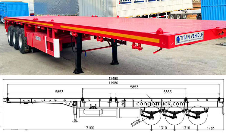  40 Ft Flatbed Trailer 3 Axle for Sale in Congo