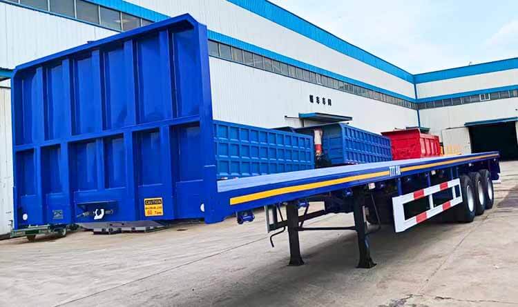 Tri Axle 40 Ft Flatbed Semi Trailer for Sale in Kinshasa Congo