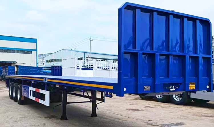 Tri Axle 40 Ft Flatbed Semi Trailer for Sale in Kinshasa Congo