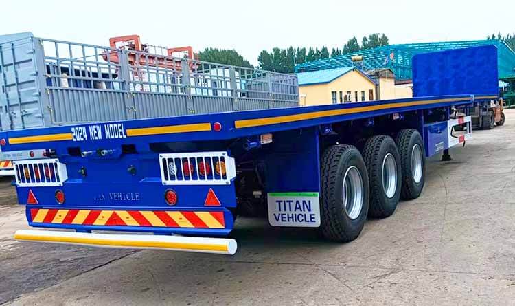 Tri Axle 40 Ft Flatbed Semi Trailer for Sale in Kinshasa Congo