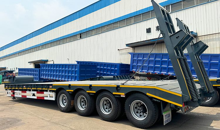 4 Axle 100 Ton Lowbed Truck for Sale in Kinshasa Congo
