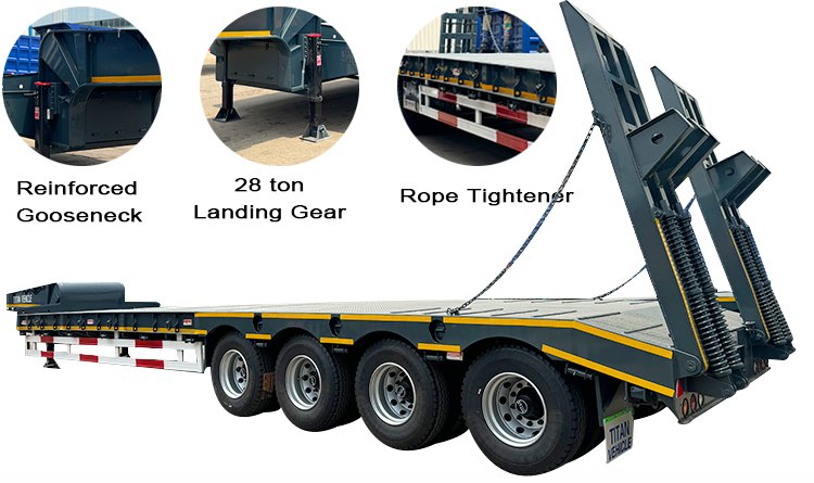 4 Axle 100 Ton Lowbed Truck for Sale in Kinshasa Congo