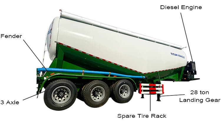 40 cbm 3 Axle Dry Bulk Cement Tanker for Sale in Congo