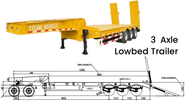 Semi 40Ft Low Bed Trailer Price in Congo