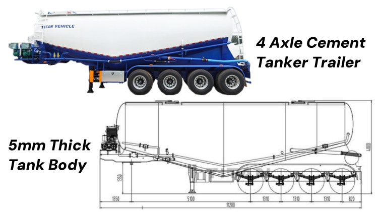 4 Axle Dry Bulk Cement Tanker in Congo