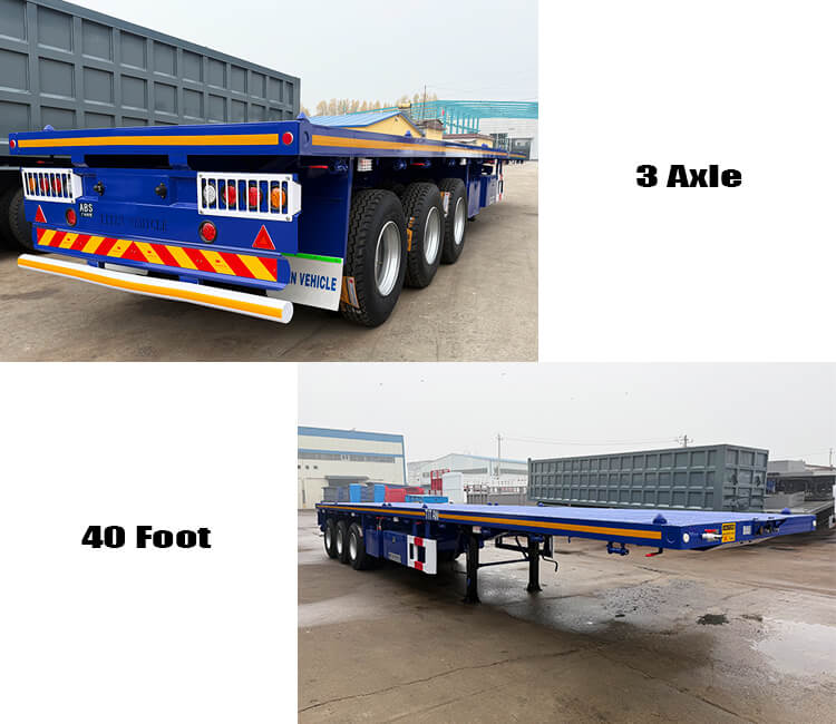Tri Axle 40 ft Flatbed Trailer Truck for Sale in DR Congo
