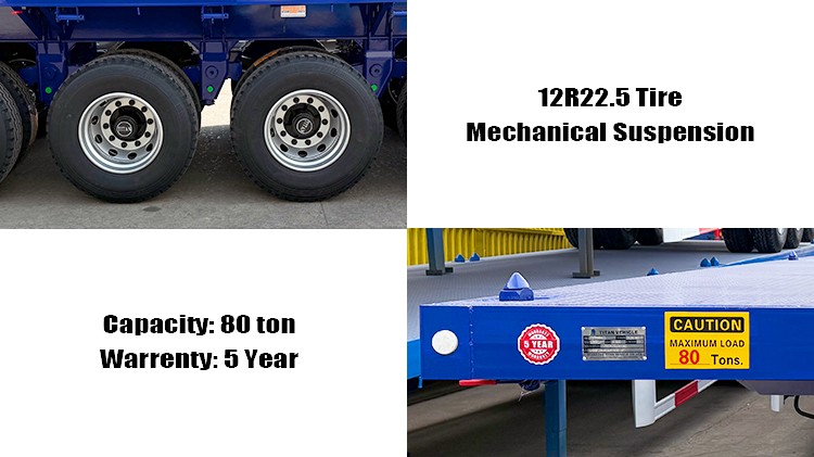 4 Axle 80 ton Flatbed Truck Trailer for Sale in Congo