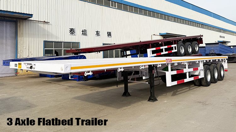 Tri Axle 40 Feet Flatbed Container Trailer for Sale in Congo