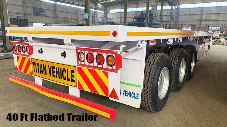 Tri Axle 40 Feet Flatbed Container Trailer for Sale in Congo
