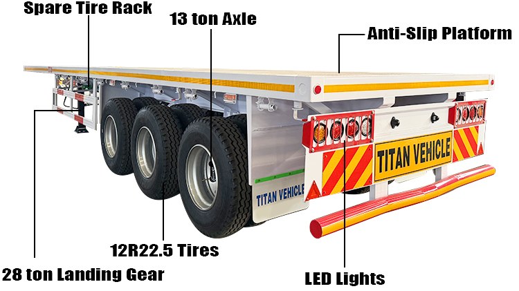 Tri Axle 40 Feet Flatbed Container Trailer for Sale in Congo