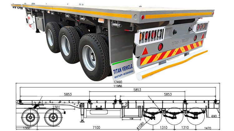 Tri Axle Flat Bed Trailer | Flatbed Truck Trailer for Sale in Congo