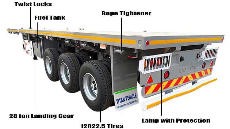 Tri Axle Flat Bed Trailer | Flatbed Truck Trailer for Sale in Congo