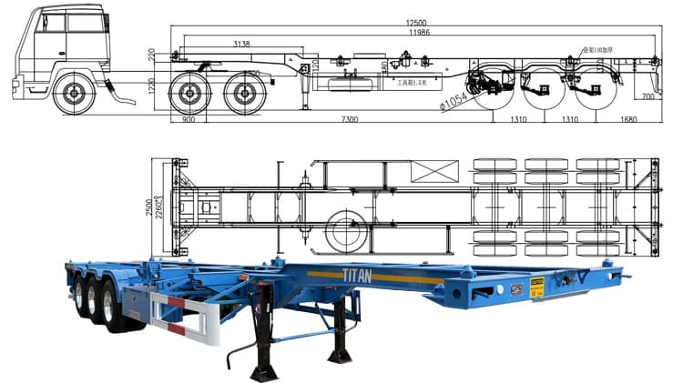 Skeleton Container Semi Trailer Price for Sale in Banana Congo