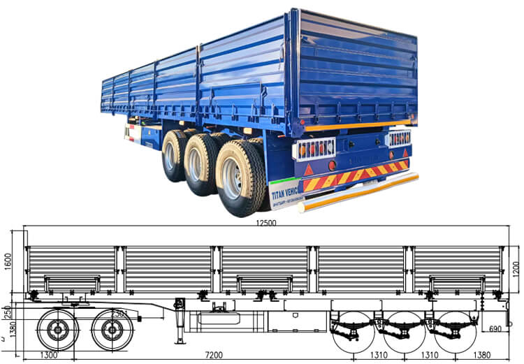 Tri Axle Sidewall Trailer for Sale Price in Congo