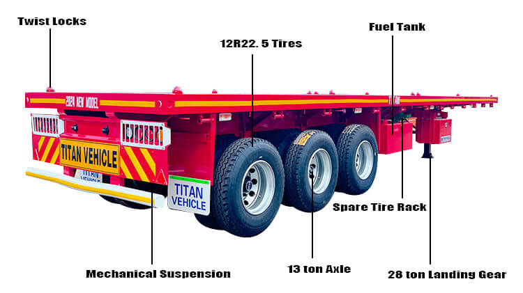 Heavy Duty 40 Foot 3 Axle Flatbed Trailer for Sale in Congo