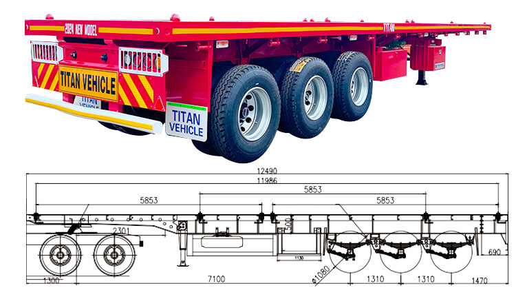 Heavy Duty 40 Foot 3 Axle Flatbed Trailer for Sale in Congo