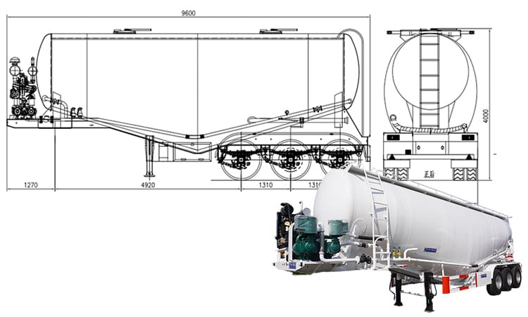 Tri Axle 35CBM Cement Bulk Carriers Tank Trailers for Sale in Congo