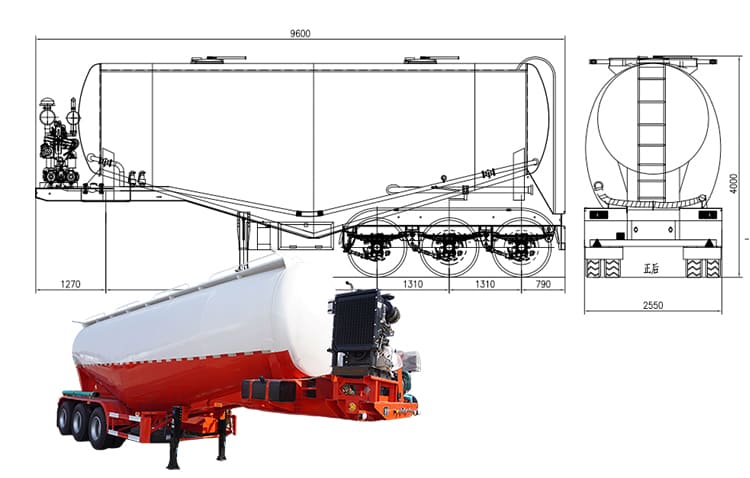 40CBM Dry Bulk Cement Tanker Transport Vehicle Price for Sale in Congo