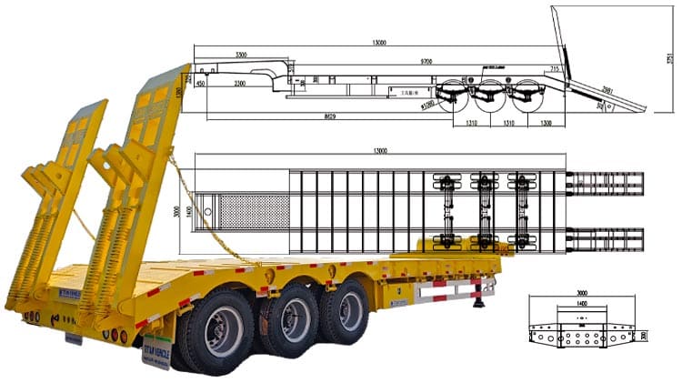 Tri Axle Low Loader Trailer for Sale in Congo Kinshasa
