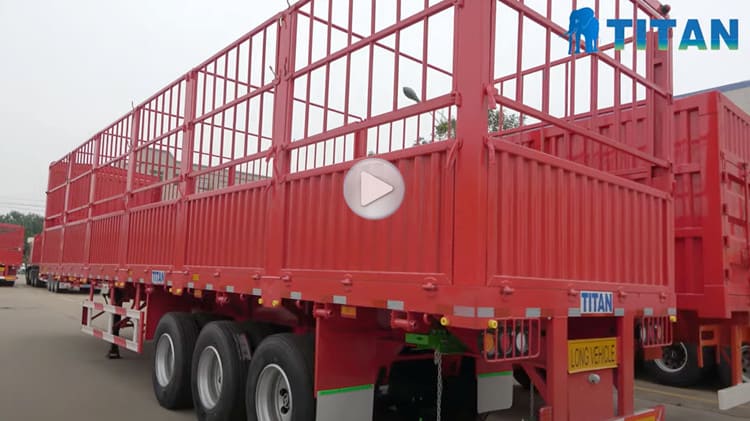 3 Axle 50 Ton Fence Cargo Trailer for Sale Video